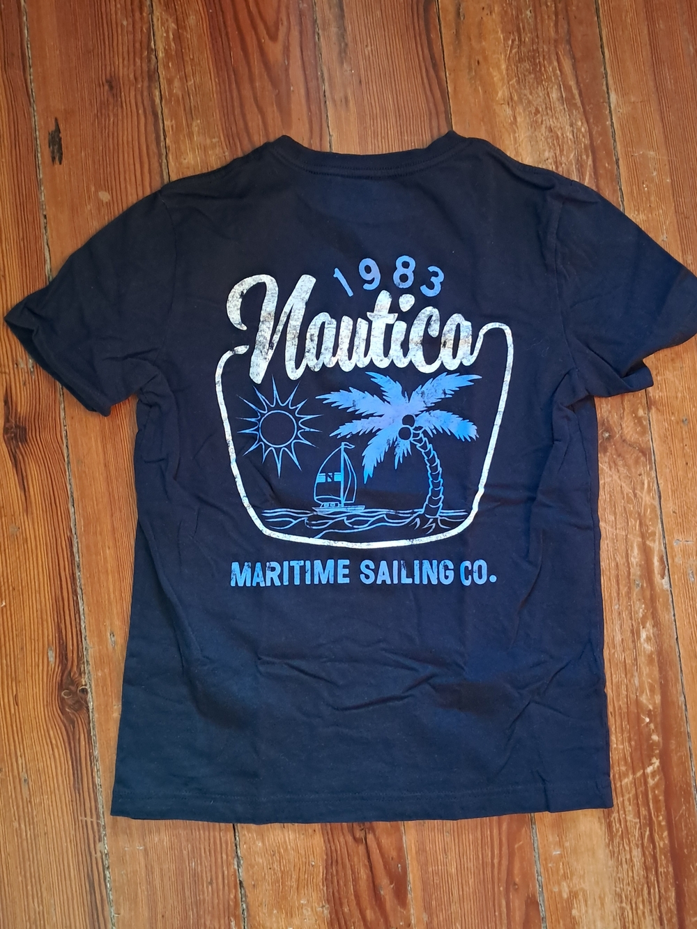 Nautica Navy Blue Maritime Sailing Graphic Tee